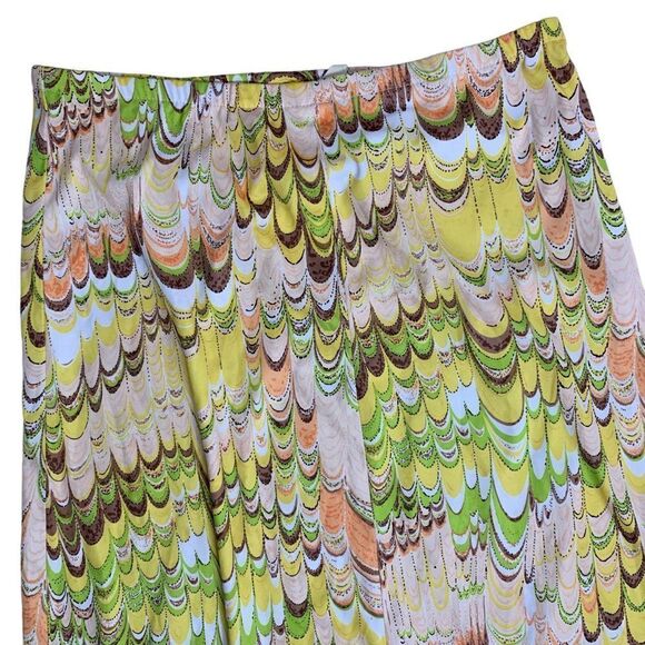 Vintage 70s A Line Pull On Maxi Skirt M Multicolored Elastic Waist Boho Hippie - Picture 4 of 5